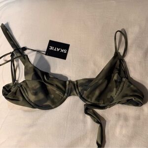 Skatie Olive Camouflage Bikini Top